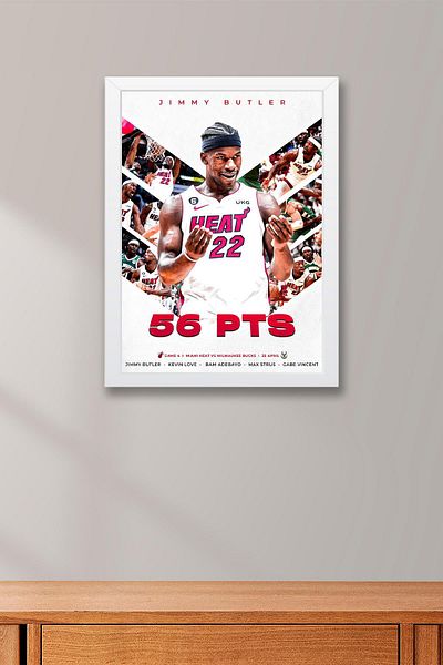 Saturn Pictură înrămată Jimmy Butler - Pictură poster NBA Miami Heat