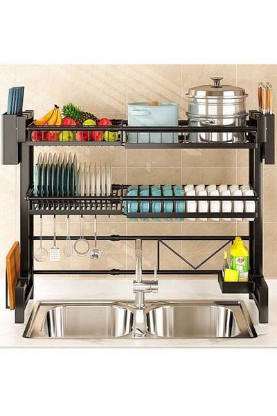 Generic Kitchen Sink Double Layer Rack, Above The Dish Rack, Drain Rack, Dish Rack Faucet Rack, Dish Storage