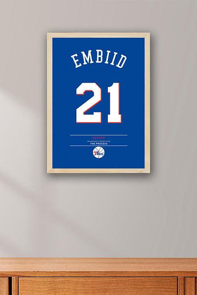 Saturn Επιτραπέζιο πλαίσιο Joel Embiid Jersey - NBA Philadelphia 76ers Jersey