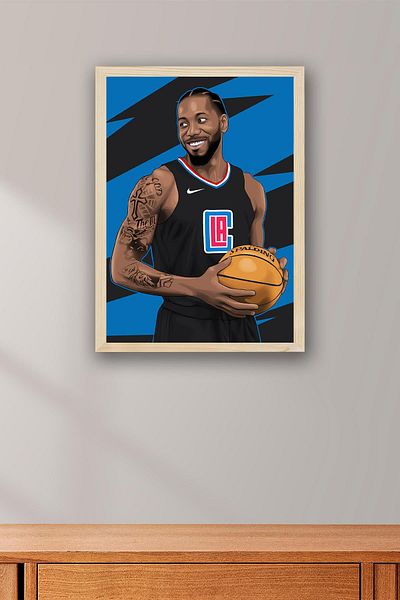 Saturn Pictură înrămată de Kawhi Leonard - Pictură poster NBA de baschet