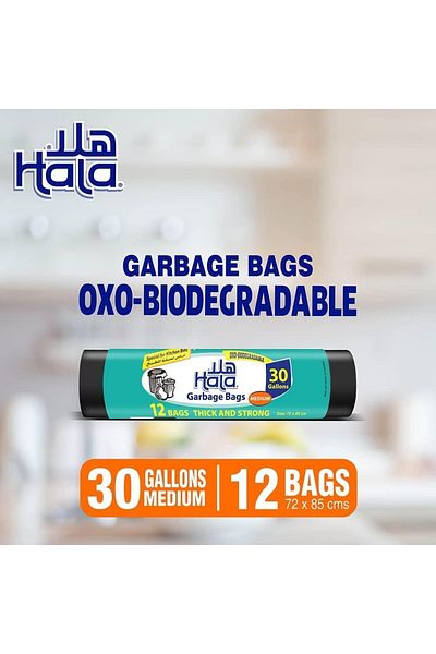 Sanita Hala Garbage Bags 30 Gallons Medium Size 72 x 85cm Durable, Leak-Resistant Trash Bags