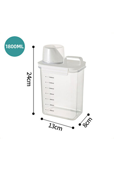 Choice موزع مسحوق الغسيل القابل لإعادة التعبئة بسعة 1800 مل، صندوق تخزين مسحو...