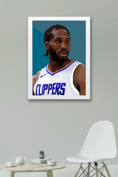 Saturn Pictură înrămată de Kawhi Leonard - Pictură poster NBA de baschet