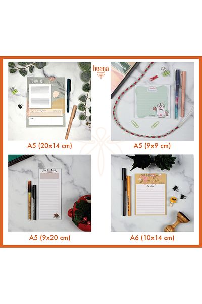 Hesna Natural Set of 4 Memo Pads