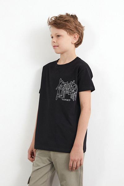 Fulla Moda 100% Cotton Text Printed Boy's T-Shirt