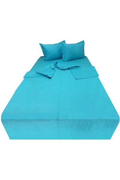 Liz Line Set lenjerie pat dublu, turcoaz, pentru saltea 200x200cm, din colectia Monocrom din bumbac ranforce