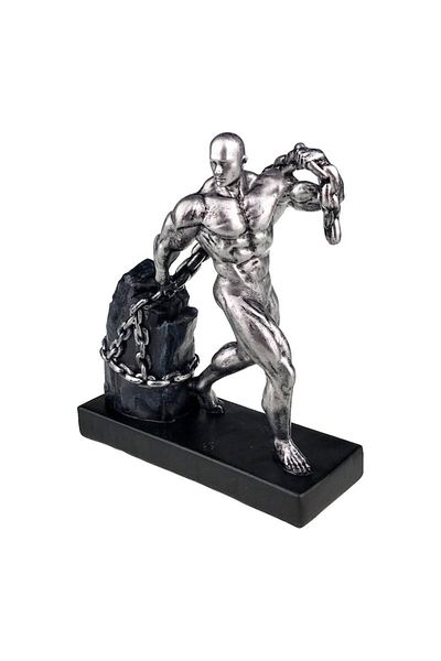 Blusmart Man Between Rocks Decorative Resin Figurine, 23x27 cm