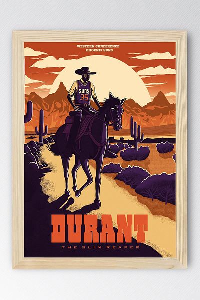 Saturn Επιτραπέζιο με κορνίζα Kevin Durant - Πίνακας αφίσας μπάσκετ NBA