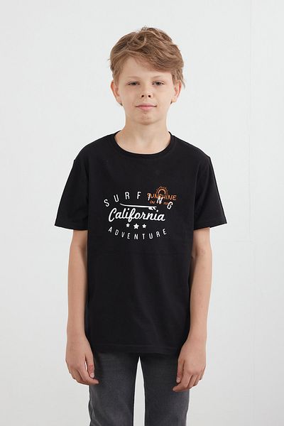 Fulla Moda 100% Cotton Boys' T-Shirt with Text Printed on the Front and Back