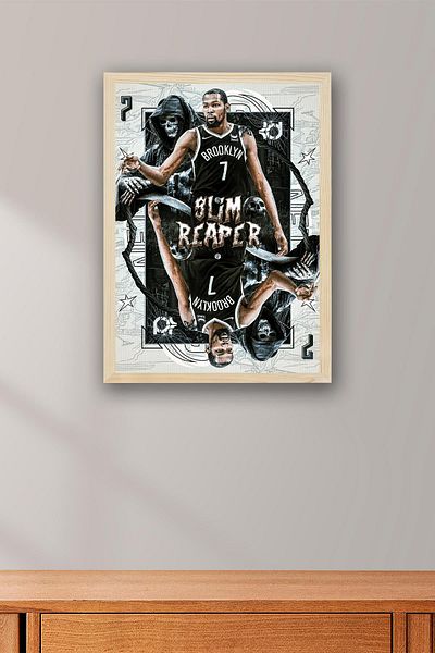 Saturn Επιτραπέζιο με κορνίζα Kevin Durant - Πίνακας αφίσας μπάσκετ NBA