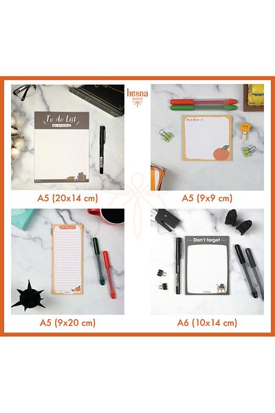 Hesna Natural Set of 4 Memo Pads