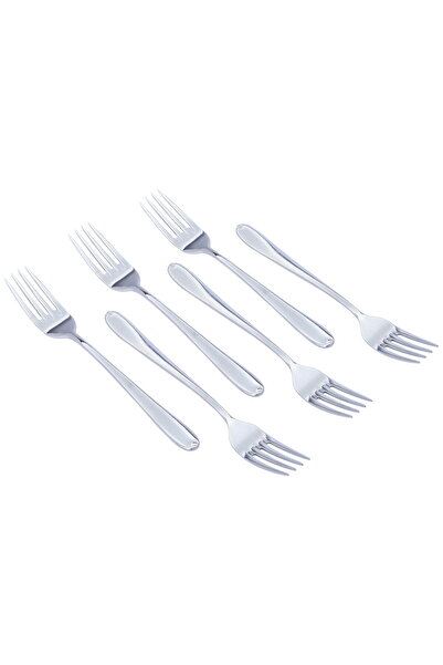 Generic Al Saif Gallery Sola Steel Sweet Fork Set, 6 Pieces - Silver