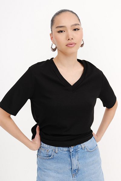 Addax V-Neck Basic T-Shirt P4380
