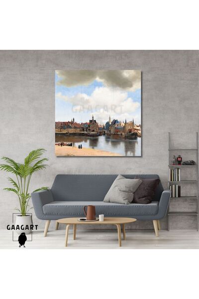 GAAGART Kare Kanvas Tablo Ünlü Eserler Ohannes Vermeer View of Delft