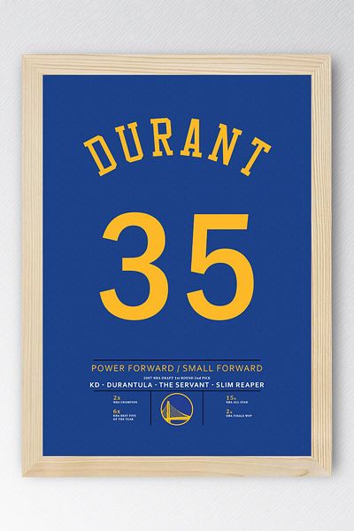 Saturn Tricou Kevin Durant cu cadru - Tricou NBA Golden State Warriors