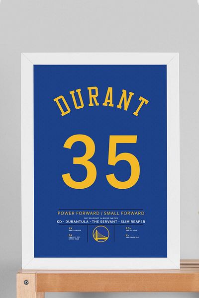 Saturn Tricou Kevin Durant cu cadru - Tricou NBA Golden State Warriors