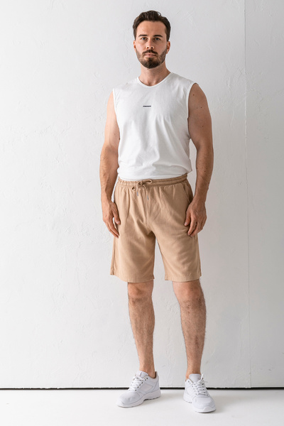 JB John Borners Мъжки къси панталони с двоен джоб и регулируема талия, бежови...