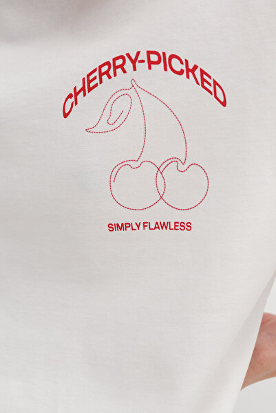 Addax Cherry Printed Thick T-Shirt P10480