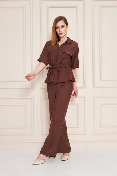 LOVELF Zipper Pocket Detail Modal Double Suit Brown