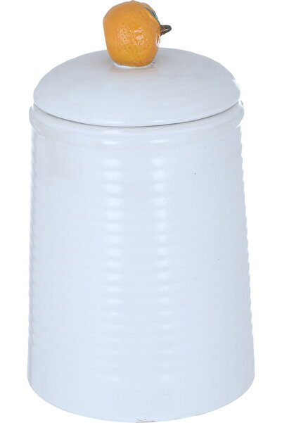 Generic Al Saif Gallery porcelain spice jar, 14.6 x 14.6 x 24.2 cm, orange li...