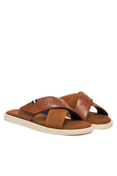 BUGATTI Men's Flip-flops black BUGATTI-321-ART80-4114 6363 COGNAC / COGNAC