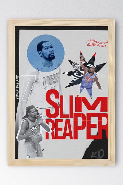 Saturn Pictură înrămată Kevin Durant - Pictură poster NBA de baschet