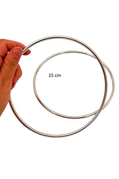 angel çanta aksesuar Accesoriu Geanta Angel 15 Cm Maner Rotund Metal Geanta Culoare Argintie