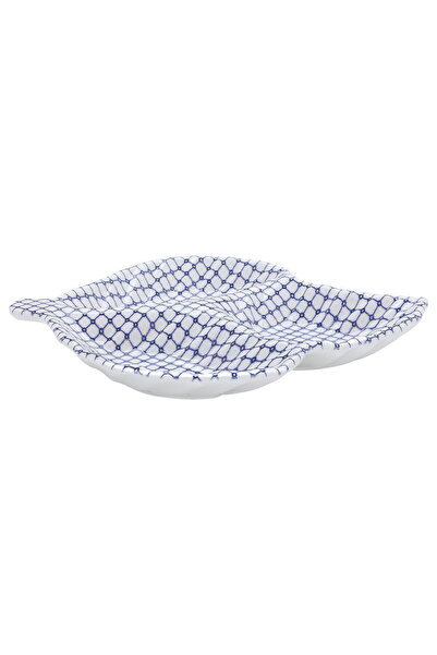Generic Al Saif Gallery Porcelain Serving Plate, 22X15X3 Cm - White And Blue