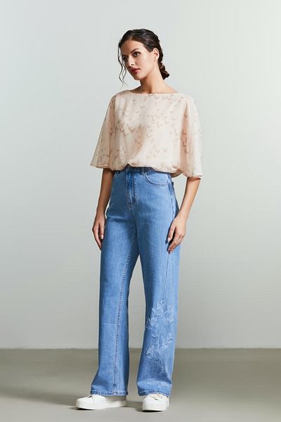 femi9 Beading and prints Jeans