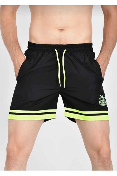 TUWAN sport Blue Men's Swim Shorts with White Stripe