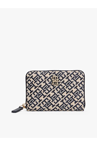 Tommy Hilfiger TH JACQUARD MED ZA Kadın Mavi Cüzdan AW0AW17479DW6