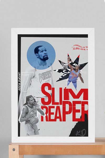 Saturn Pictură înrămată Kevin Durant - Pictură poster NBA de baschet