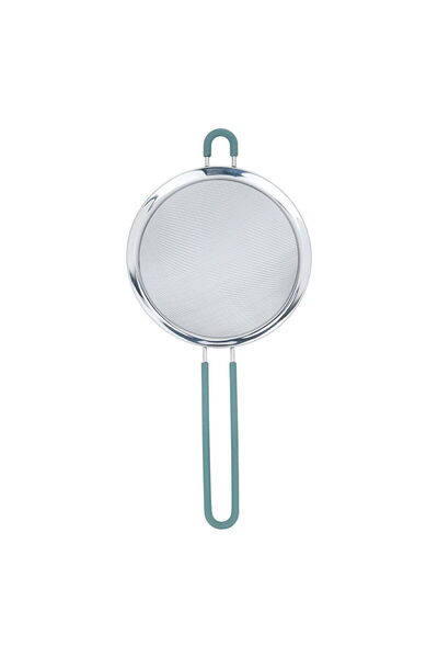 Generic مصفاة فولاذية من معرض السيف، 16 سم، بمقبض سيليكون - فضي