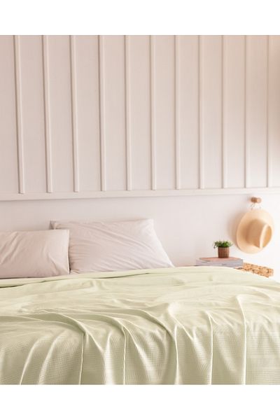 Madame Coco Mathilda Double 100% Cotton Karde Plain Pique - Mint Green
