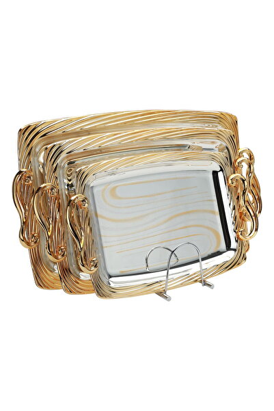 Generic Al Saif Gallery steel topper set, 55 x 33 x 4.5 /49 x 30 x 4.5 /40 x ...