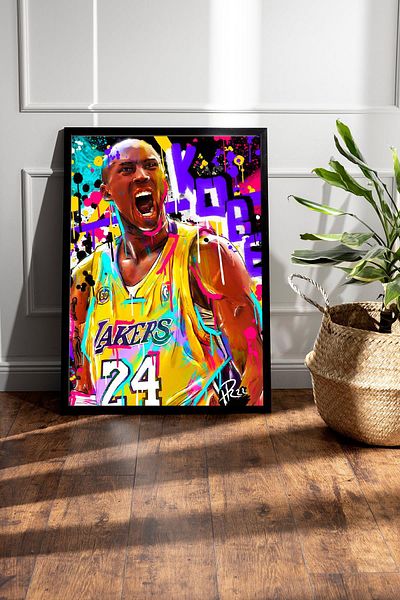Saturn Pictură înrămate Kobe Bryant - Pictură poster NBA de baschet