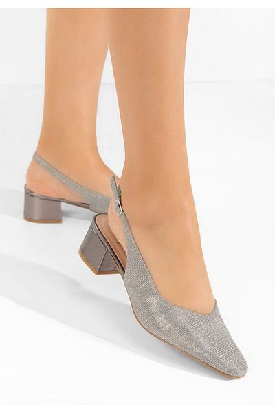 B T Shoes Pantofi cu toc gros Darada gri