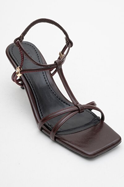 LuviShoes Gibson Burgundy Square Toe Women's Heeled Sandals