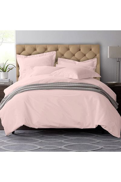 Comfy 3Pcs King Size Flat Cotton Bedsheet set - Light Pink