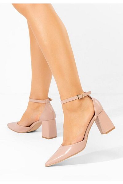 B T Shoes Nedelia nude chunky heel shoes