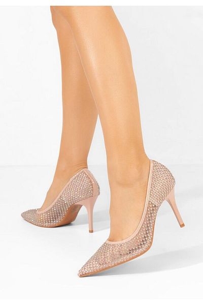 B T Shoes Enedina beige thin heel shoes