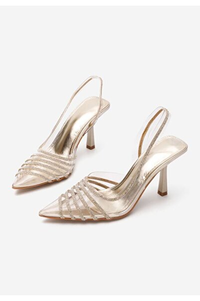 B T Shoes Ella gold thin heel shoes