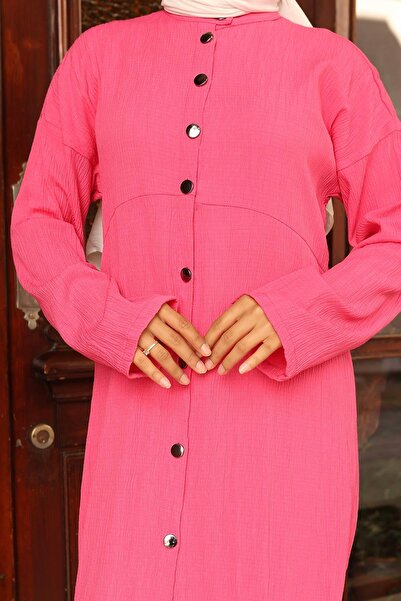 MİSSKAYLE Collar Detailed Long Suit Fuchsia