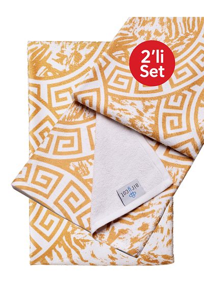 AİRYCOT Beach Towel Tiger Gold Set of 2
