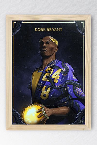 Saturn Pictură înrămată Kobe Bryant Roman Emperor - Poster de baschet NBA