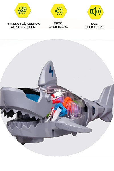 Shoplandu Pilli Işıklı, Müzikli ve Hareketli Robot Köpek Balığı