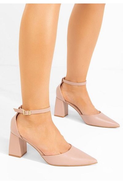 B T Shoes Nedelia nude chunky heel shoes