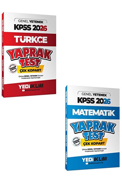 Yediiklim Yayınları 2026 Kpss Genel Yetenek Çek Kopart Yaprak Test 2 Li Set