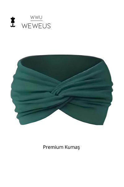 Weweus Dark Green Plain Premium Women's Headband
