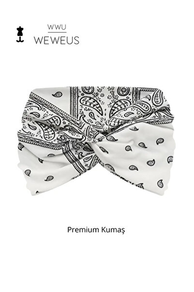 Weweus Bandă de păr pentru femei premium cu model alb picătură
